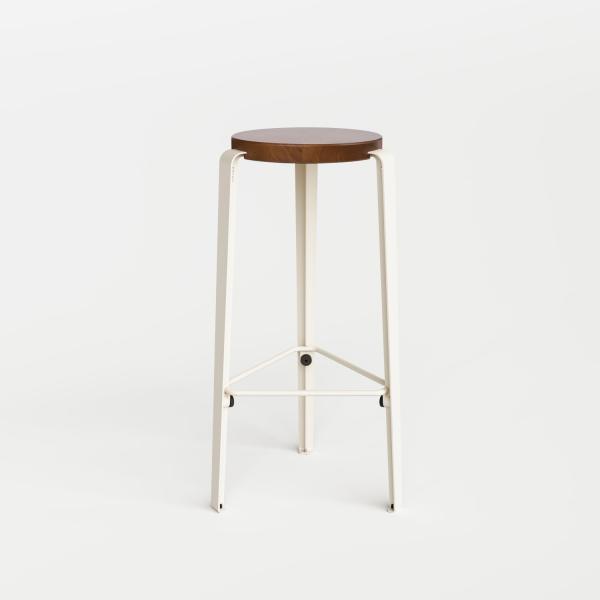 Lou Bar Height Stool 75cm - Tinted Oak By Tiptoe in Cream White