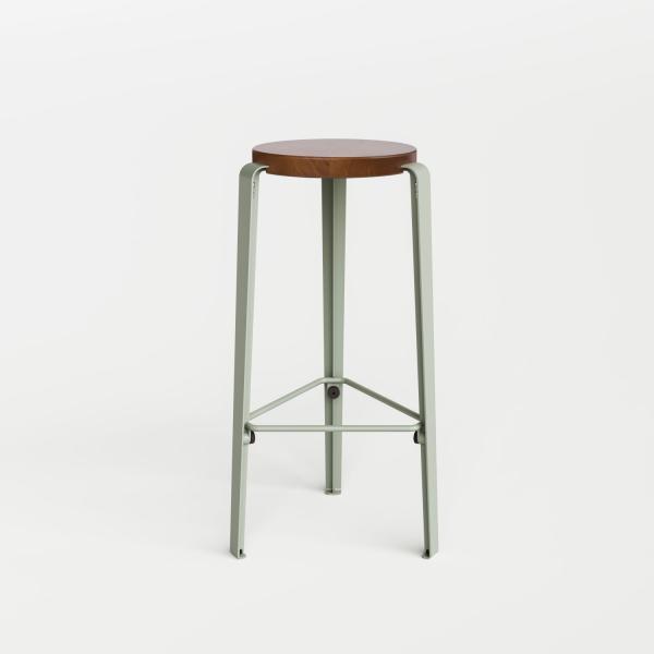 Lou Bar Height Stool 75cm - Tinted Oak By Tiptoe in Eucalyptus Grey