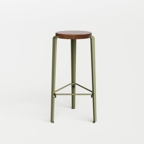 Lou Bar Height Stool 75cm - Tinted Oak By Tiptoe in Khaki Green