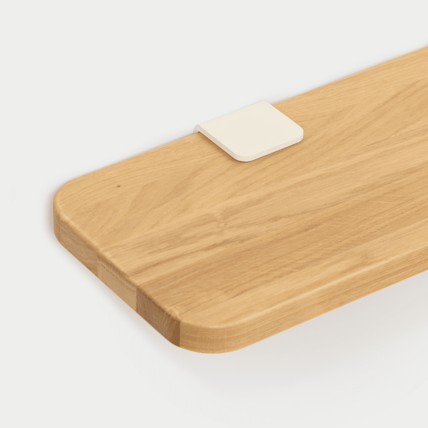 Tiptoe Bedside Shelf With Metal Bracket 32 x 27cm - Oak in Cream White