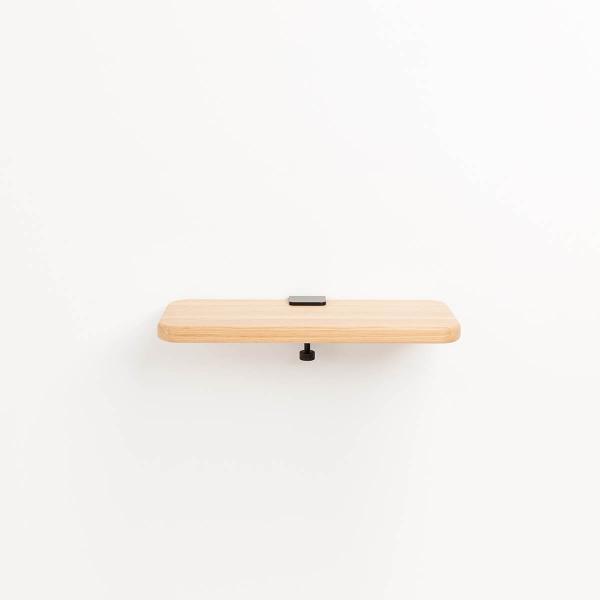 Tiptoe Bedside Shelf With Metal Bracket 32 x 27cm - Oak in Graphite Black