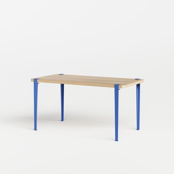 Tiptoe Indoor Dining Table With Metal Legs 150 x 75cm - Oak Veneer in Azure Blue