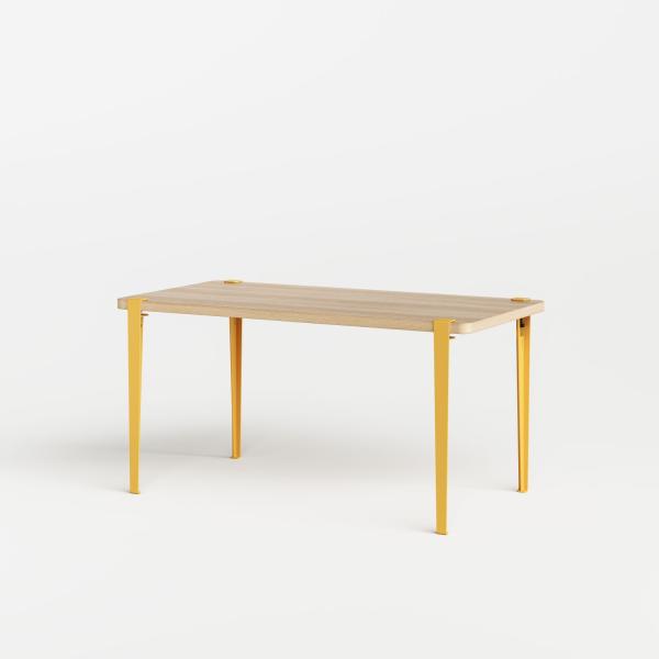 Tiptoe Indoor Dining Table With Metal Legs 150 x 75cm - Oak Veneer in Brioche Yellow