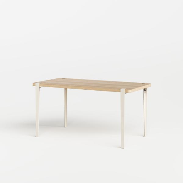 Tiptoe Indoor Dining Table With Metal Legs 150 x 75cm - Oak Veneer in Cream White