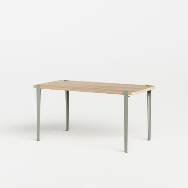 Tiptoe Indoor Dining Table With Metal Legs 150 x 75cm - Oak Veneer in Eucalyptus Grey