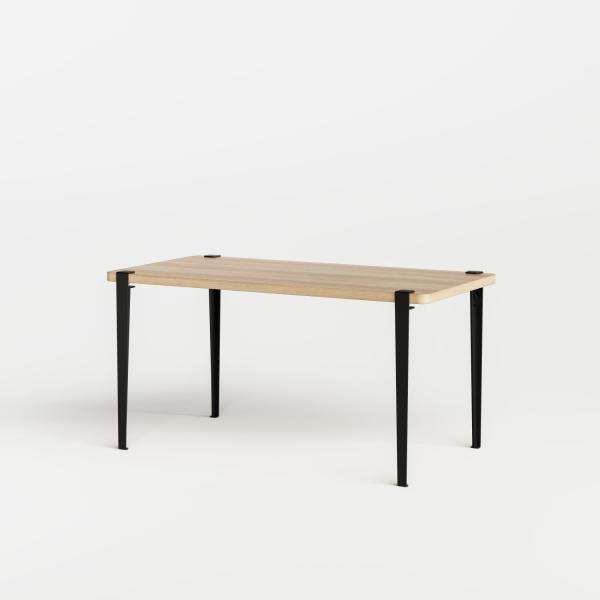 Tiptoe Indoor Dining Table With Metal Legs 150 x 75cm - Oak Veneer in Graphite Black