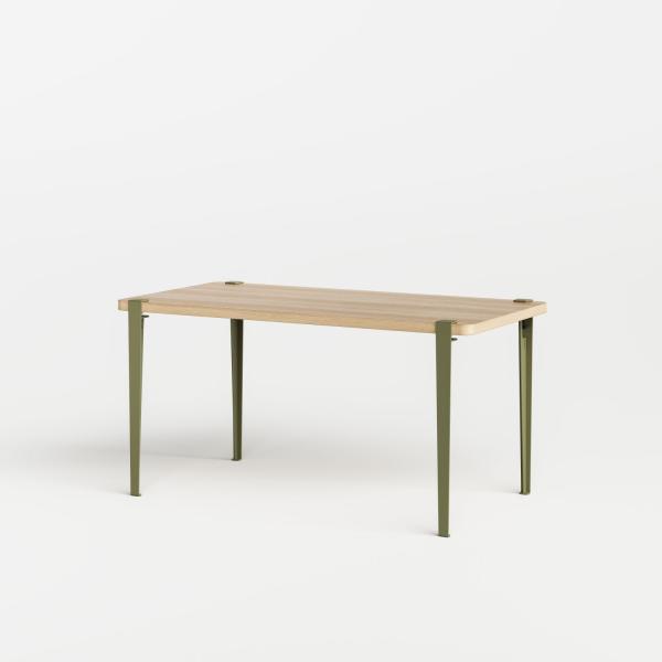 Tiptoe Indoor Dining Table With Metal Legs 150 x 75cm - Oak Veneer in Khaki Green