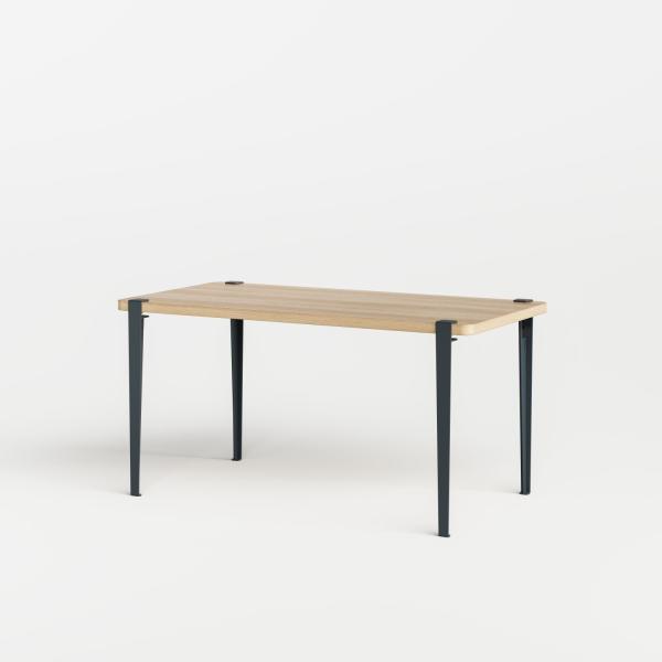 Tiptoe Indoor Dining Table With Metal Legs 150 x 75cm - Oak Veneer in Midnight Blue