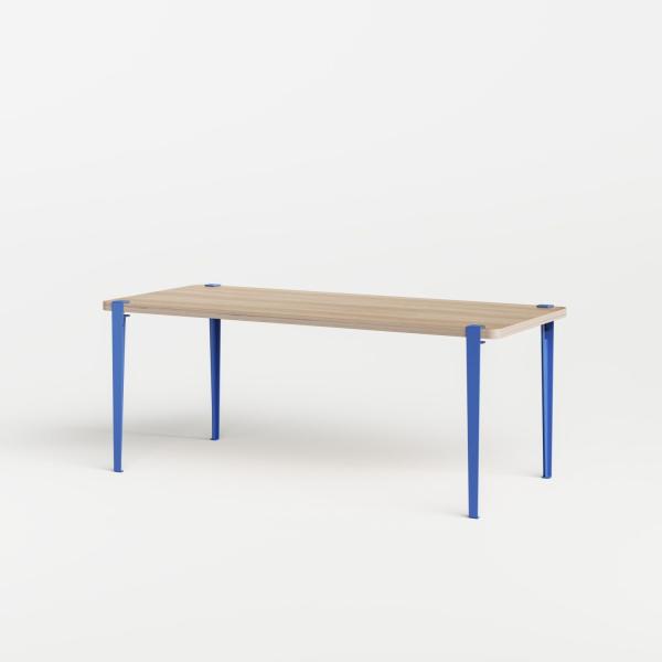 Tiptoe Indoor Dining Table With Metal Legs 180 x 90cm - Oak Veneer in Azure Blue