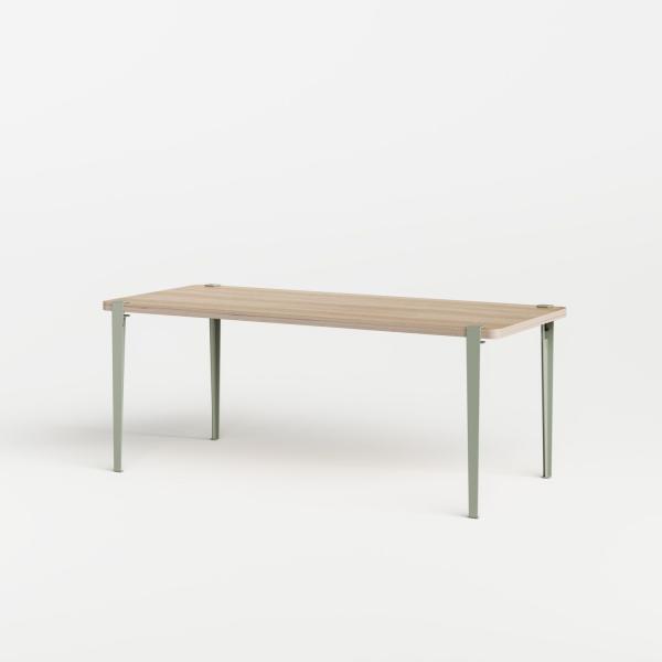 Tiptoe Indoor Dining Table With Metal Legs 180 x 90cm - Oak Veneer in Eucalyptus Grey