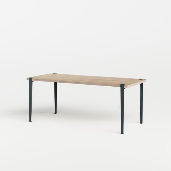 Tiptoe Indoor Dining Table With Metal Legs 180 x 90cm - Oak Veneer in Midnight Blue