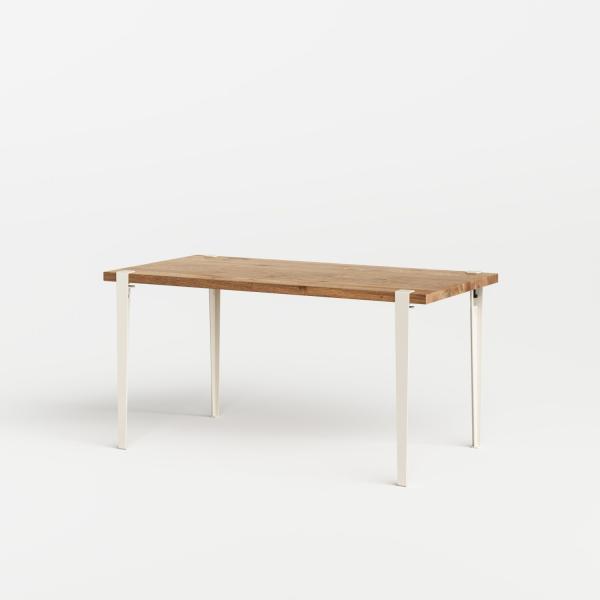Tiptoe Indoor Dining Table With Metal Legs 150 x 75cm - Reclaimed Wood in Cream White