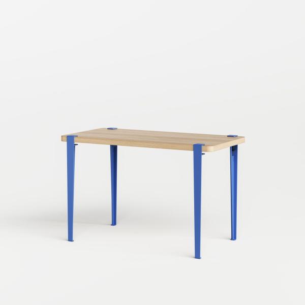 Tiptoe DIning Table / Desk With Metal Legs 120 x 60cm - Oak Veneer in Azure Blue