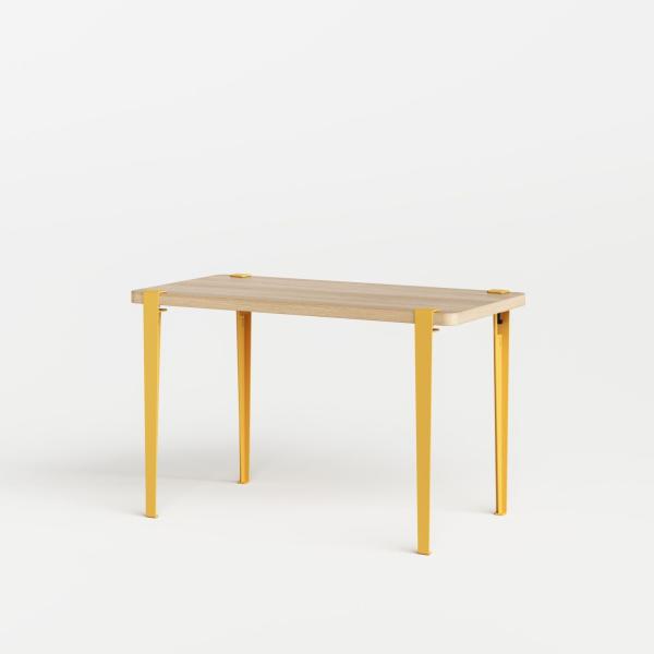Tiptoe DIning Table / Desk With Metal Legs 120 x 60cm - Oak Veneer in Brioche Yellow