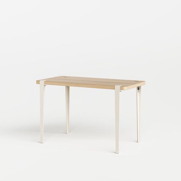 Tiptoe DIning Table / Desk With Metal Legs 120 x 60cm - Oak Veneer in Cream White