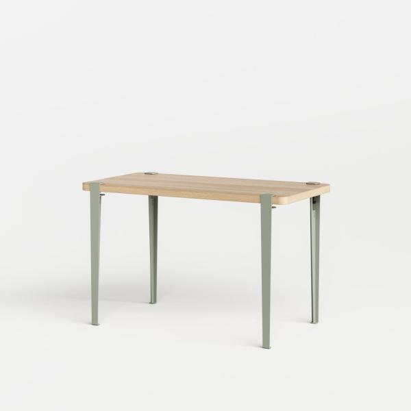 Tiptoe DIning Table / Desk With Metal Legs 120 x 60cm - Oak Veneer in Eucalyptus Grey