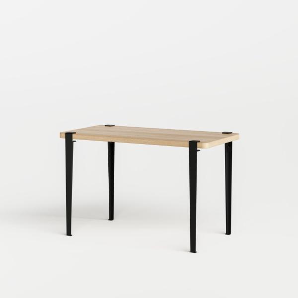 Tiptoe DIning Table / Desk With Metal Legs 120 x 60cm - Oak Veneer in Graphite Black