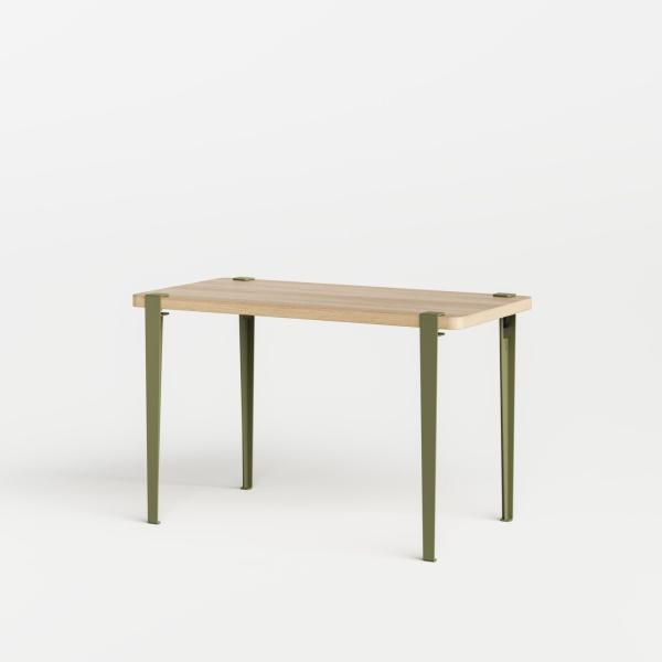 Tiptoe DIning Table / Desk With Metal Legs 120 x 60cm - Oak Veneer in Khaki Green