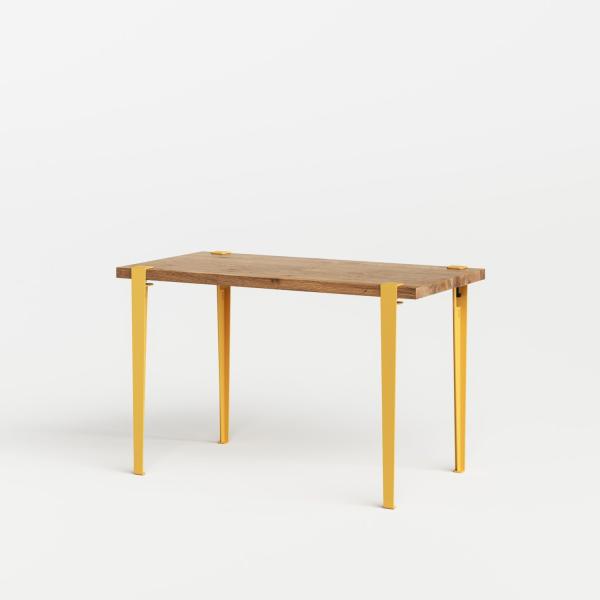 Tiptoe Desk With Metal Legs 120 x 60cm - Reclaimed Wood in Brioche Yellow