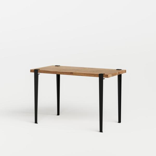 Tiptoe Desk With Metal Legs 120 x 60cm - Reclaimed Wood in Graphite Black