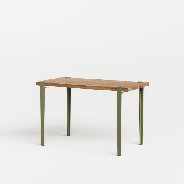Tiptoe Desk With Metal Legs 120 x 60cm - Reclaimed Wood in Khaki Green