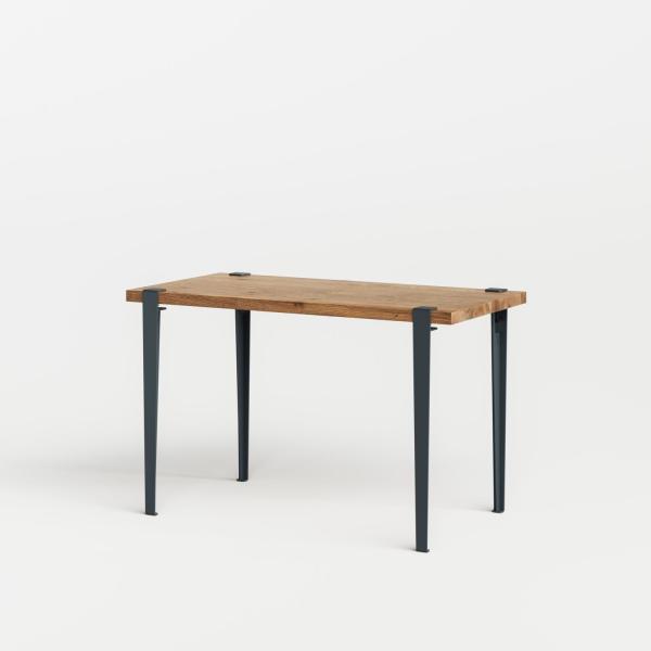 Tiptoe Desk With Metal Legs 120 x 60cm - Reclaimed Wood in Midnight Blue