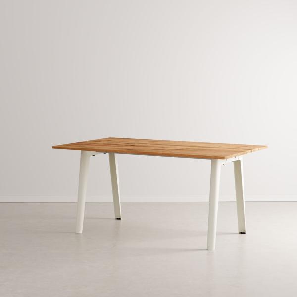 New Modern Indoor Dining Table 160cm - Recycled Old Oak By Tiptoe in Cream White