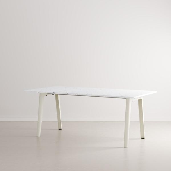 New Modern Indoor Dining Table 190cm - Recycled Plastic By Tiptoe in Cream White