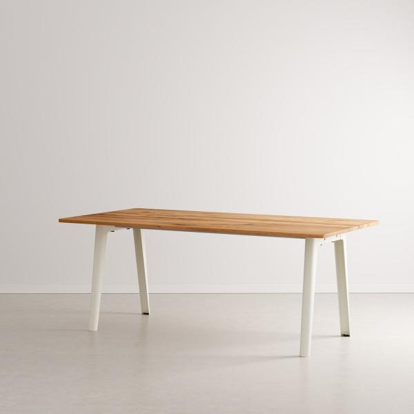 New Modern Indoor Dining Table 190cm - Recycled Old Oak By Tiptoe in Cream White