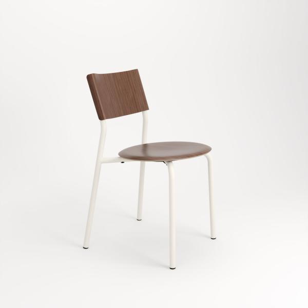 SSD Infoor Chair - Walnut Seat By Tiptoe in Cream White