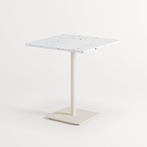 Moka Indoor Bistro Table 70 x 70cm - Recycled Plastic By Tiptoe in Cream White