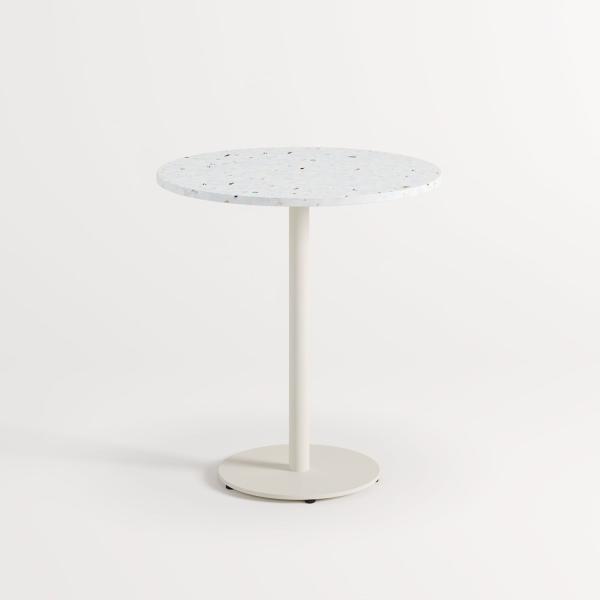 Moka Indoor Round Bistro Table 70cm - Recycled Plastic By Tiptoe in Cream White