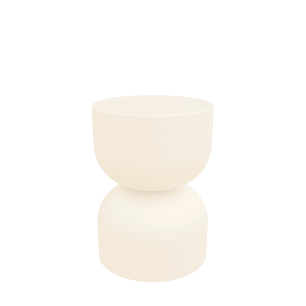 Piapolo Outdoor Stool With Storage By Fermob in Latte Beige