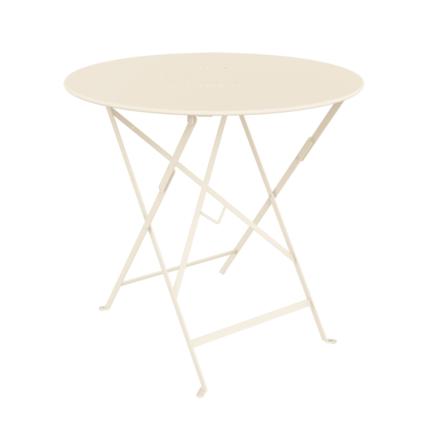 Floreal Folding Garden Table Round 77cm By Fermob in Latte Beige