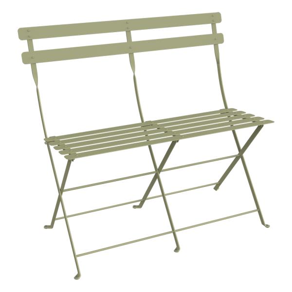 Bistro Two Seater Folding Bench By Fermob in Willow Green