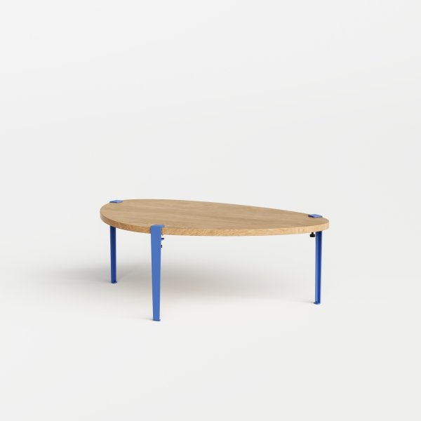 Tiptoe Pebble Coffee Table - Solid Oak in Azure Blue