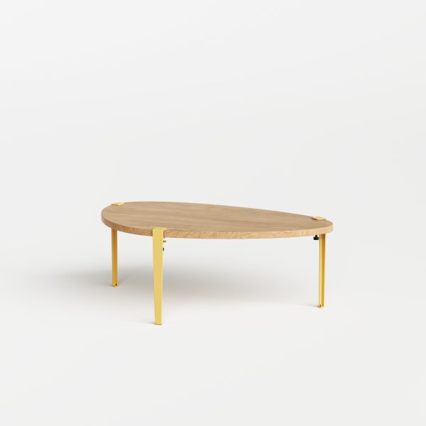 Tiptoe Pebble Coffee Table - Solid Oak in Brioche Yellow