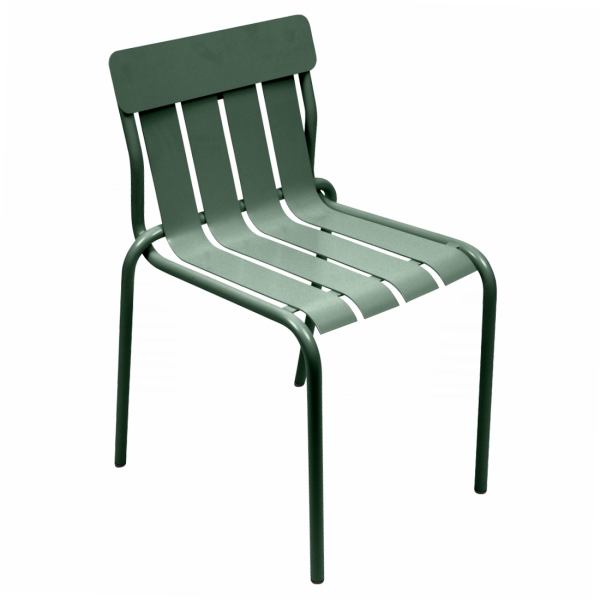Stripe Aluminium Outdoor Dining Chair By Fermob in Cedar Green
