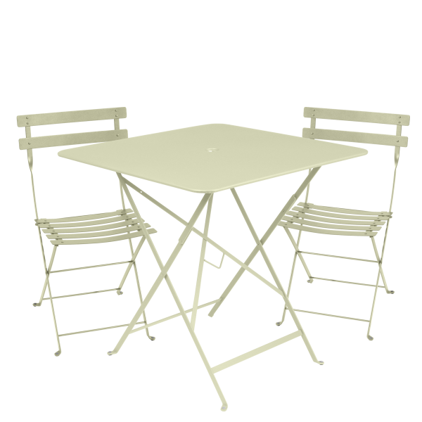 Bistro Outdoor Folding Cafe Set - 71cm Square By Fermob in Willow Green