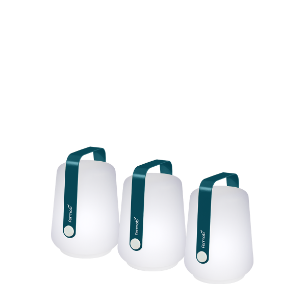 Balad Portable Outdoor Lamps 12cm Set 3 By Fermob in Acapulco Blue