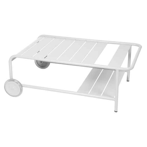 Luxembourg Outdoor Low Table with Wheels By Fermob in Cotton White