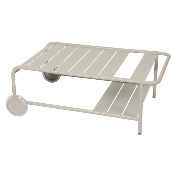 Luxembourg Outdoor Low Table with Wheels By Fermob in Clay Grey