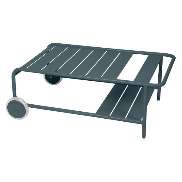 Luxembourg Outdoor Low Table with Wheels By Fermob in Storm Grey