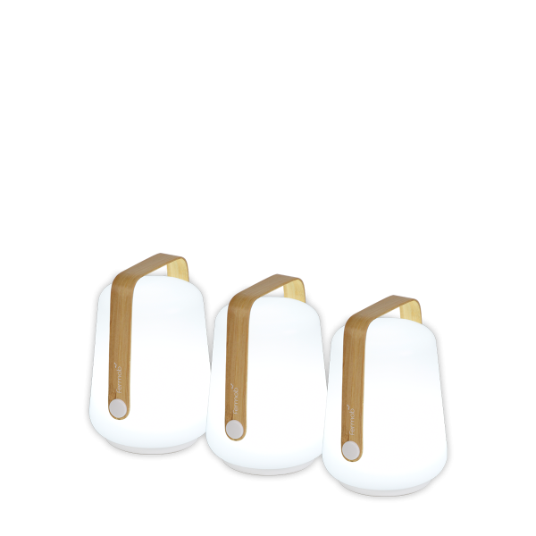 Balad Portable Outdoor Lamps 12cm Set 3 Bamboo By Fermob