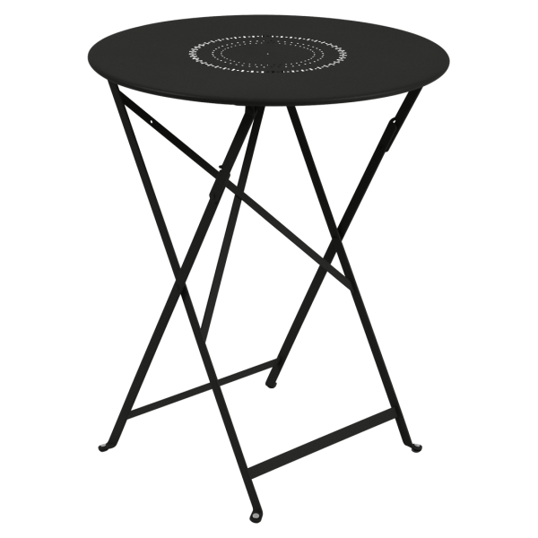 Floreal Folding Garden Table Round 60cm By Fermob in Liquorice