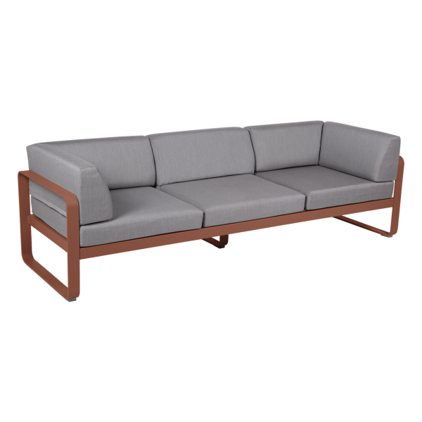 Bellevie 3 Seater Outdoor Club Sofa By Fermob in Red Ochre