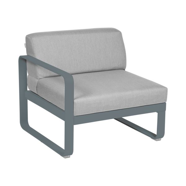 Bellevie Outdoor Modular 1 Seater Left Module By Fermob in Storm Grey