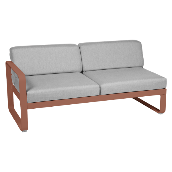 Bellevie Outdoor Modular 2 Seater Left Module By Fermob in Red Ochre