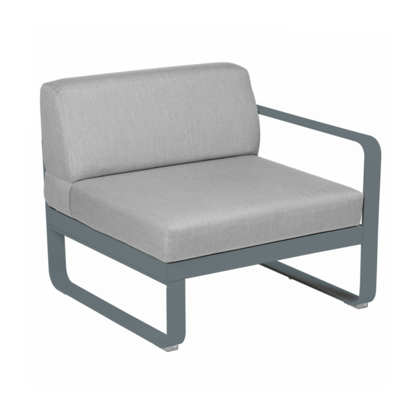 Bellevie Outdoor Modular 1 Seater Right Module By Fermob in Storm Grey