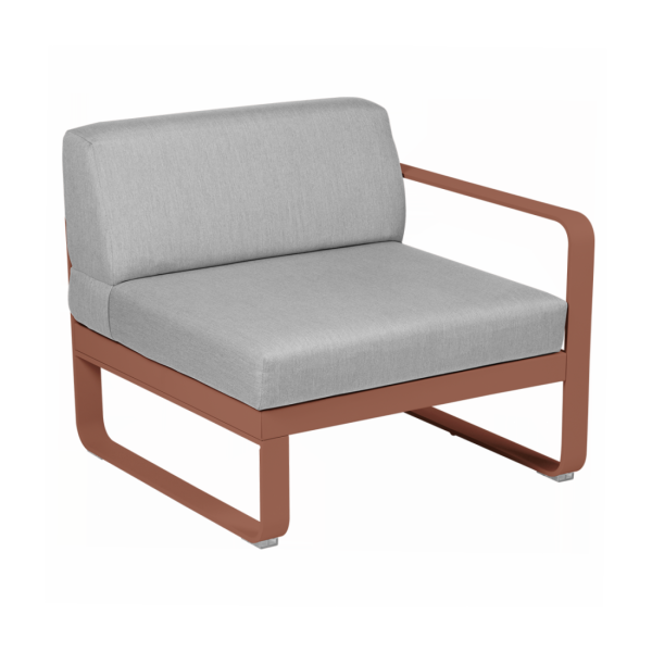 Bellevie Outdoor Modular 1 Seater Right Module By Fermob in Red Ochre